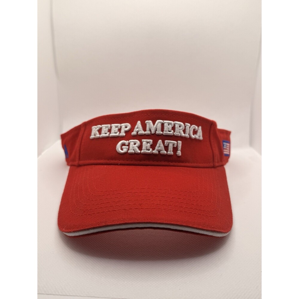 Donald Trump Keep America Great Red Sun Visor with USA Flag - USA Merch TRUMP